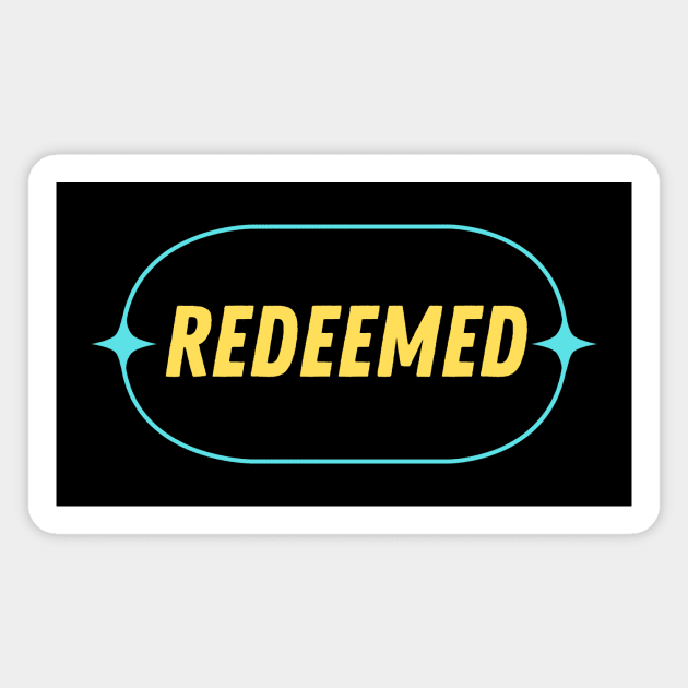 Redeemed | Christian Typography Magnet by All Things Gospel